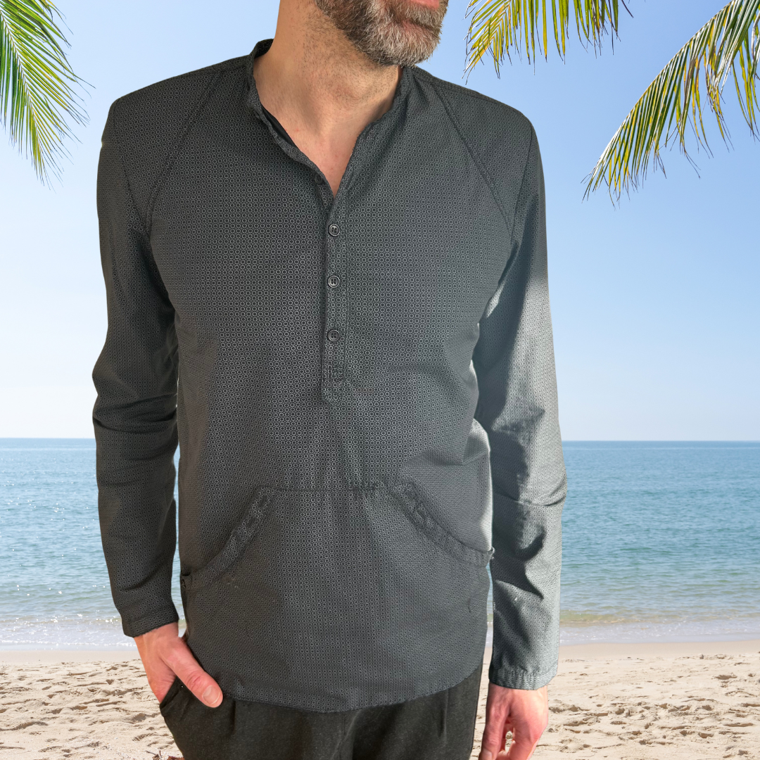 SLIM-FIT Hemd | Kangaroo Schwarz Druck | PUTTMEISTER