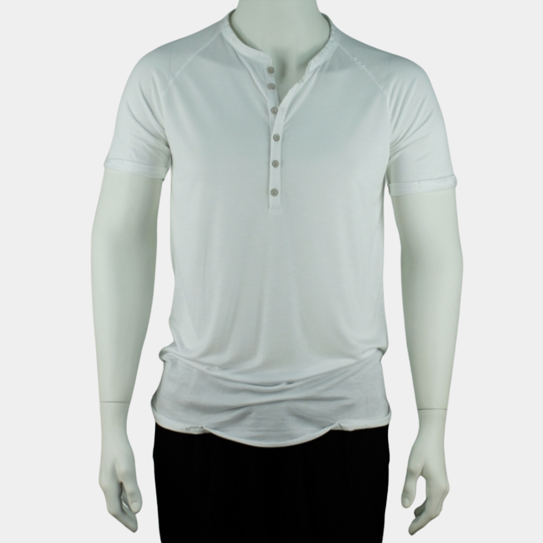 SLIM-FIT T-Shirt | Knopfleiste Weiss | PUTTMEISTER