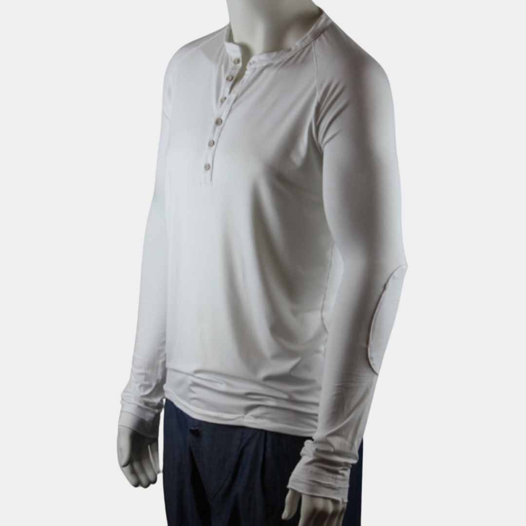 SLIM-FIT Longsleeve Weiß | Knopfleiste| PUTTMEISTER