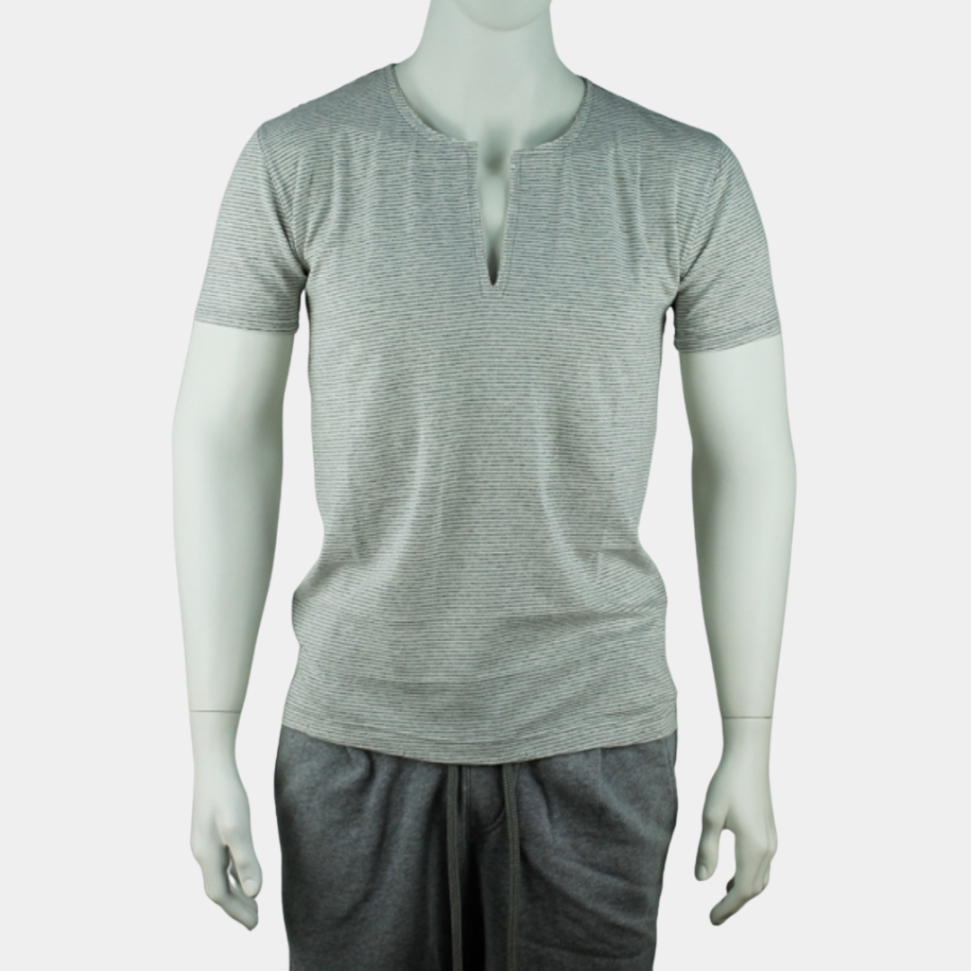 SLIM-FIT T-Shirt | hellgrau gestreift | PUTTMEISTER