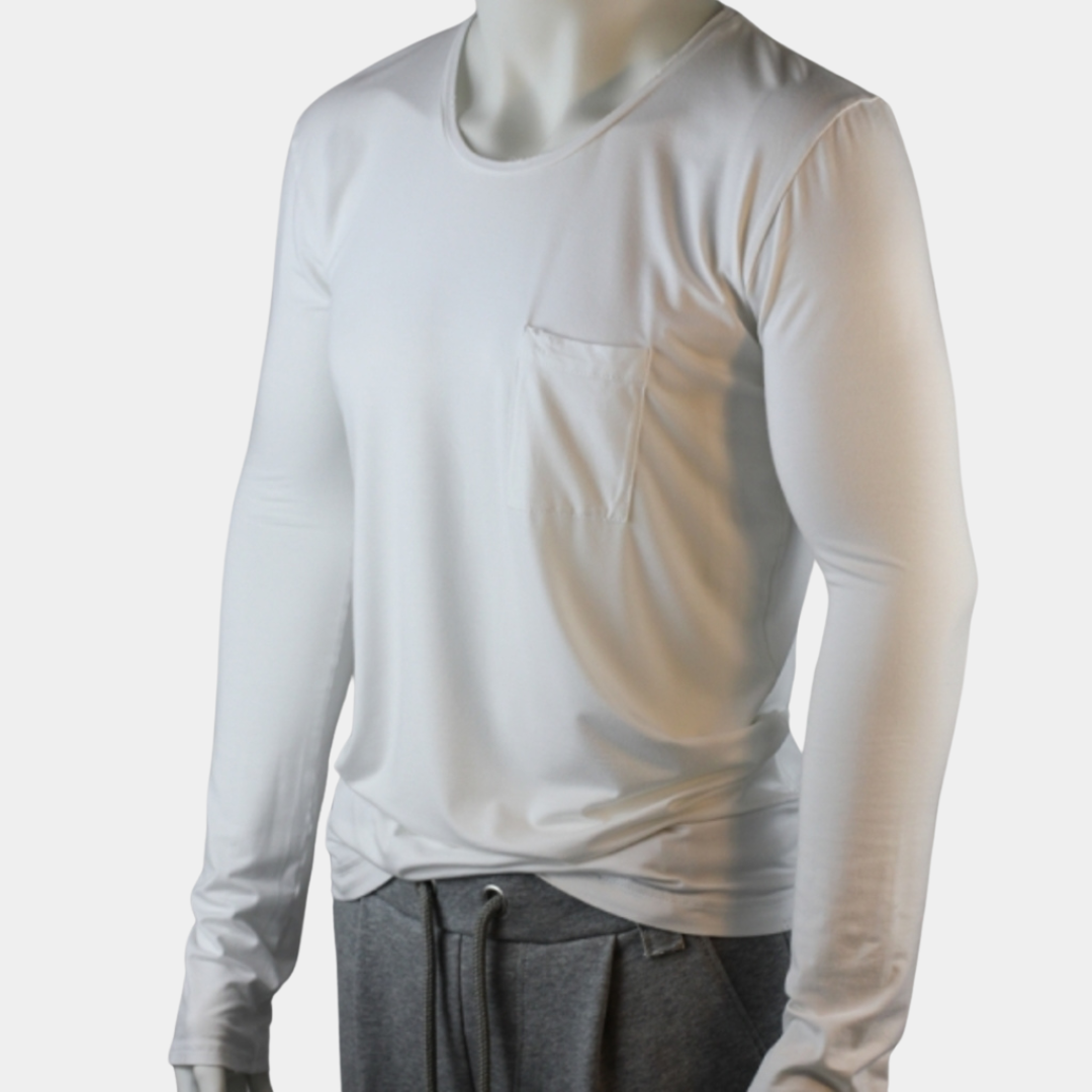 SLIM-FIT Longsleeve Weiß | Brusttasche | PUTTMEISTER
