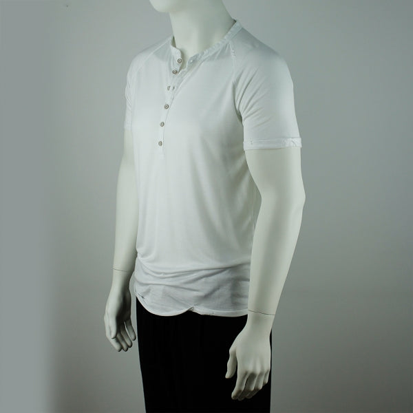 SLIM-FIT T-Shirt | Knopfleiste Weiss | PUTTMEISTER