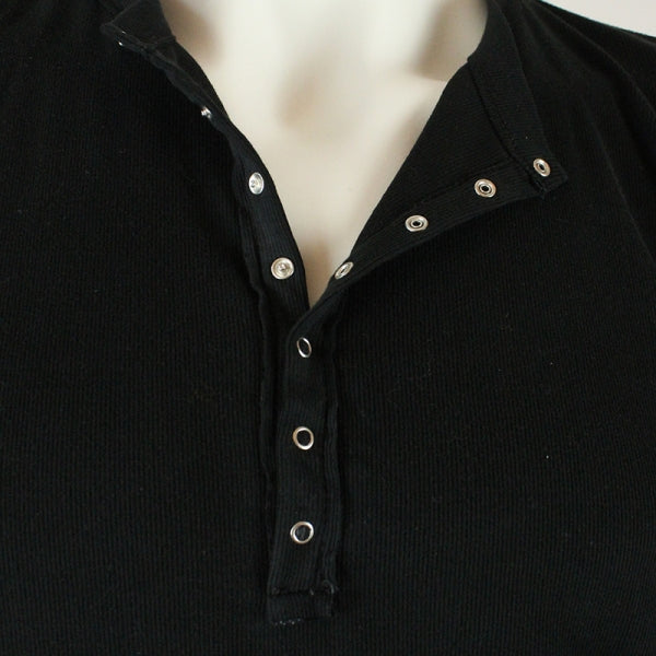 SLIM-FIT Longsleeve Schwarz | Knopfleiste | PUTTMEISTER