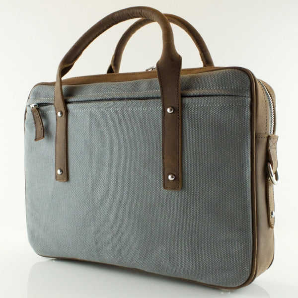 Umhängetasche Leder|Canvas - Flugmotiv