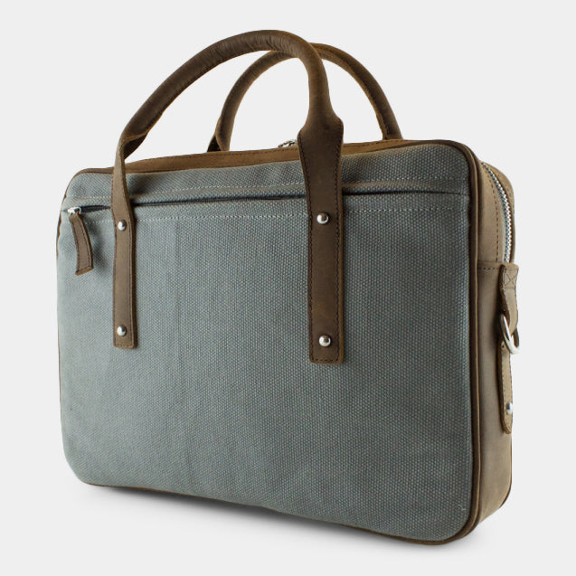 Umhängetasche Leder|Canvas - Flugmotiv