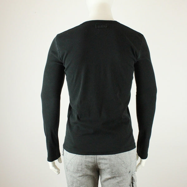 SLIM-FIT Longsleeve Schwarz | Knopfleiste | PUTTMEISTER