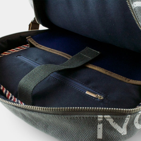 Backpack Leather|Canvas - Flight Motif