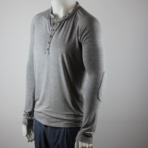 SLIM-FIT Longsleeve Grau | Knopfleiste | PUTTMEISTER