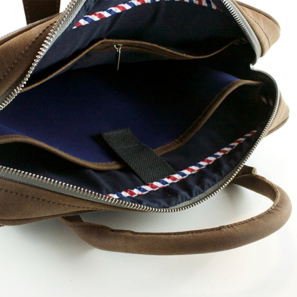 Umhängetasche Leder|Canvas - Flugmotiv