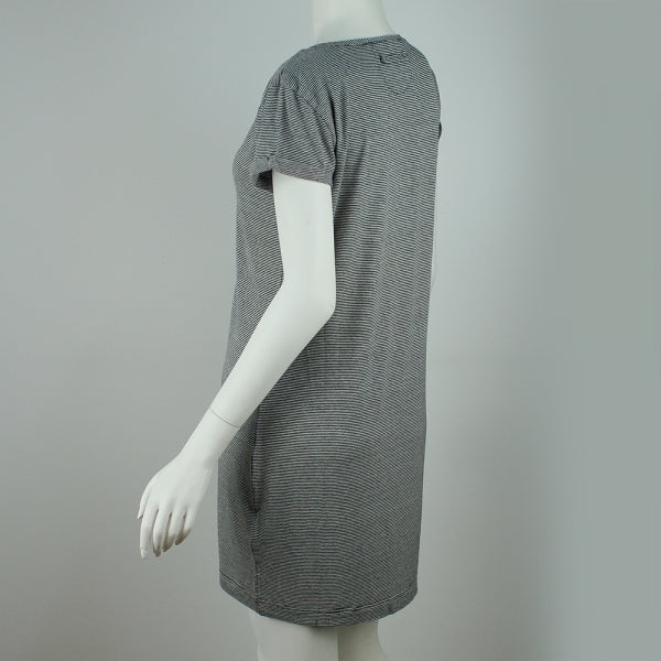 Jersey Kleid dunkelgrau gestreift | PUTTMEISTER