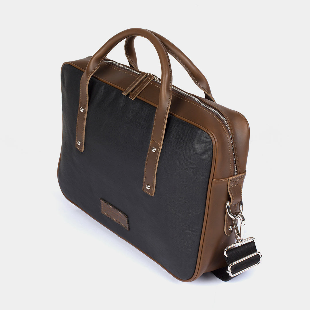 Umhängetasche Leder|Denim