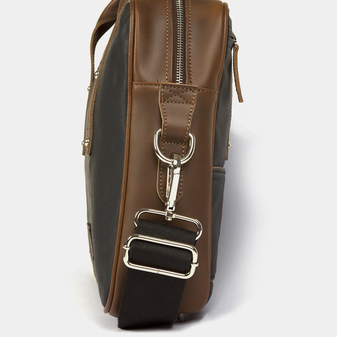 Umhängetasche Leder|Denim