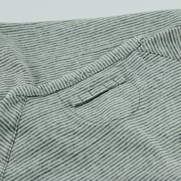 SLIM-FIT T-Shirt | Knopfleiste grau gestreift | PUTTMEISTER