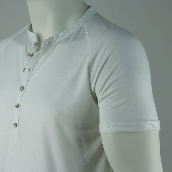 SLIM-FIT T-Shirt | Knopfleiste Weiss | PUTTMEISTER