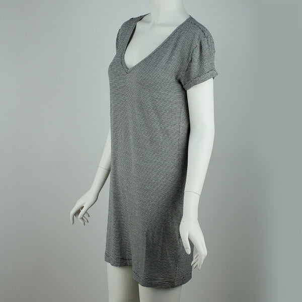 Jersey Kleid dunkelgrau gestreift | PUTTMEISTER