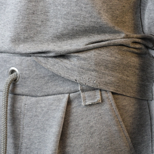 SLIM-FIT Longsleeve Grau meliert | Kordelausschnitt | PUTTMEISTER