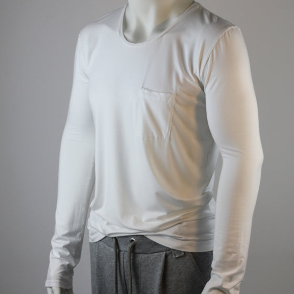 SLIM-FIT Longsleeve Weiß | Brusttasche | PUTTMEISTER