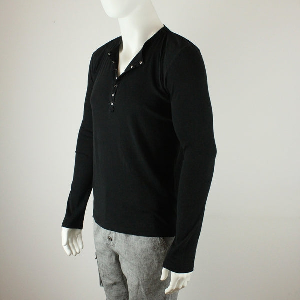 SLIM-FIT Longsleeve Schwarz | Knopfleiste | PUTTMEISTER