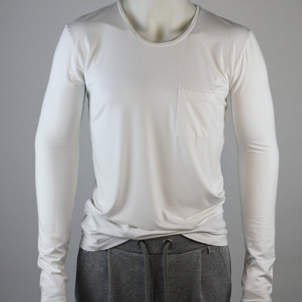 SLIM-FIT Longsleeve Weiß | Brusttasche | PUTTMEISTER