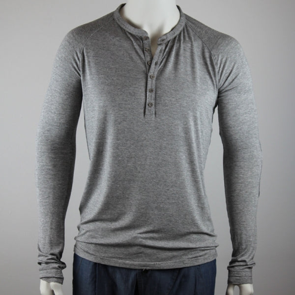 SLIM-FIT Longsleeve Grau | Knopfleiste | PUTTMEISTER