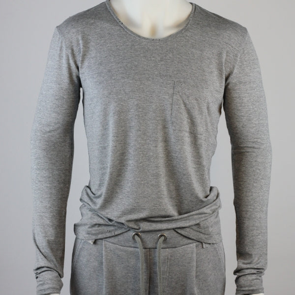 SLIM-FIT Longsleeve Grey | Chest Pocket | PUTTMEISTER