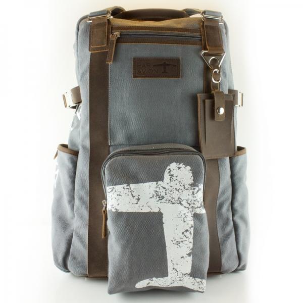 Backpack Leather|Canvas - Flight Motif