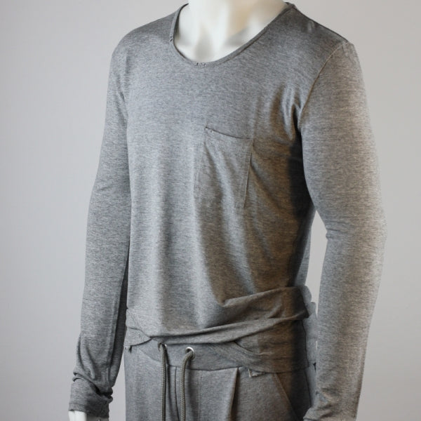 SLIM-FIT Longsleeve Grey | Chest Pocket | PUTTMEISTER