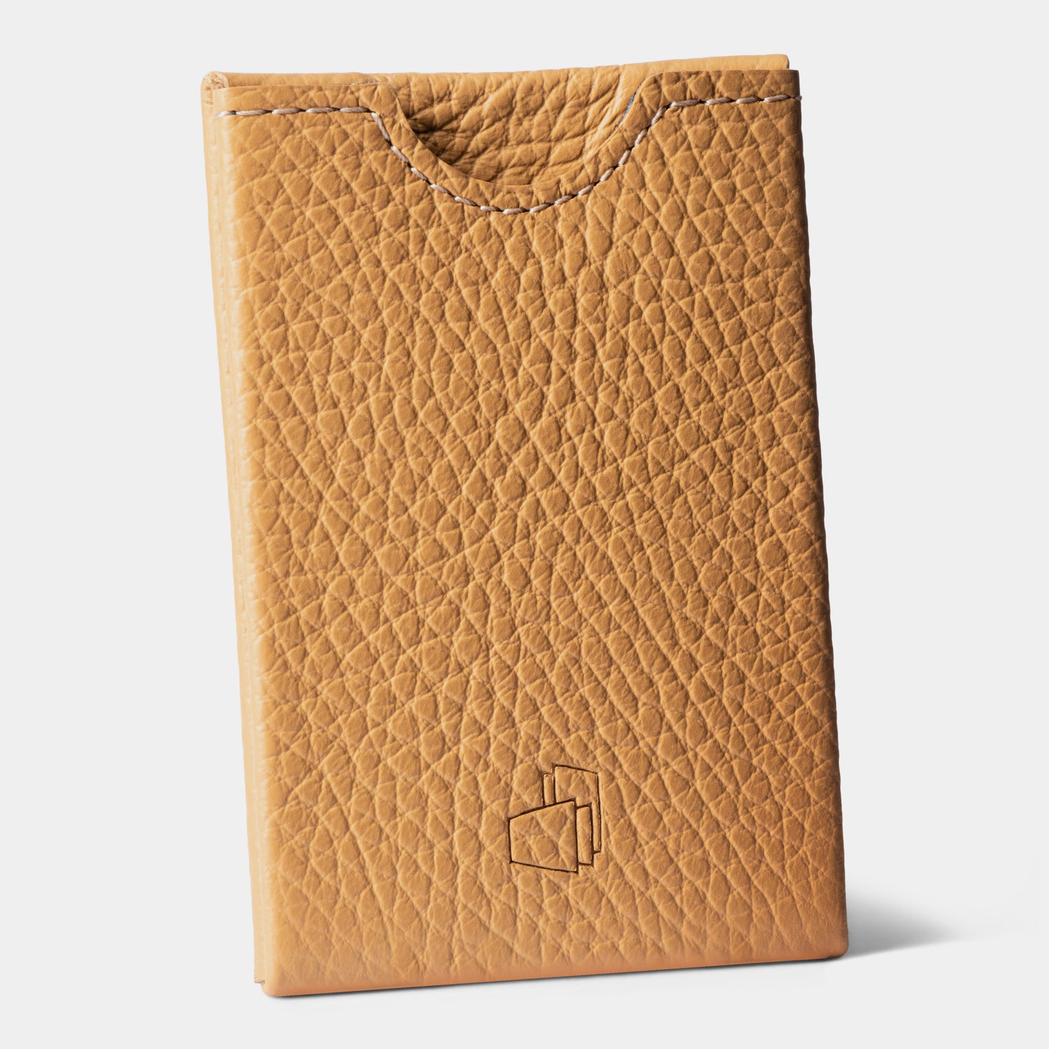 W4LLET | Kreditkarten Etui | Strukturleder Caramel | RFID-SCHUTZ