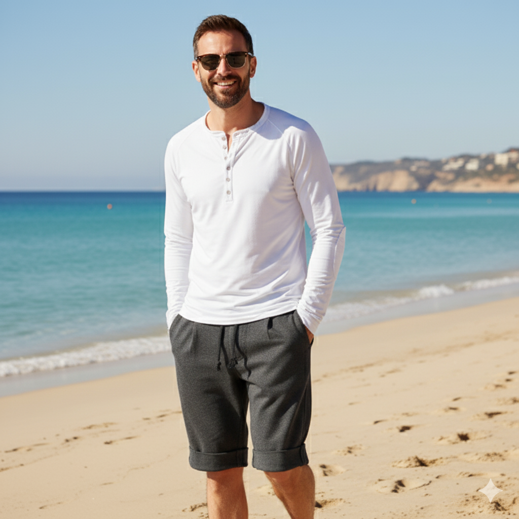 SLIM-FIT Longsleeve Weiß  | Knopfleiste| PUTTMEISTER