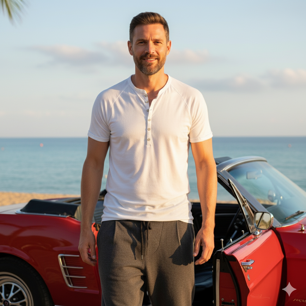 SLIM-FIT T-Shirt | Knopfleiste Weiss | PUTTMEISTER