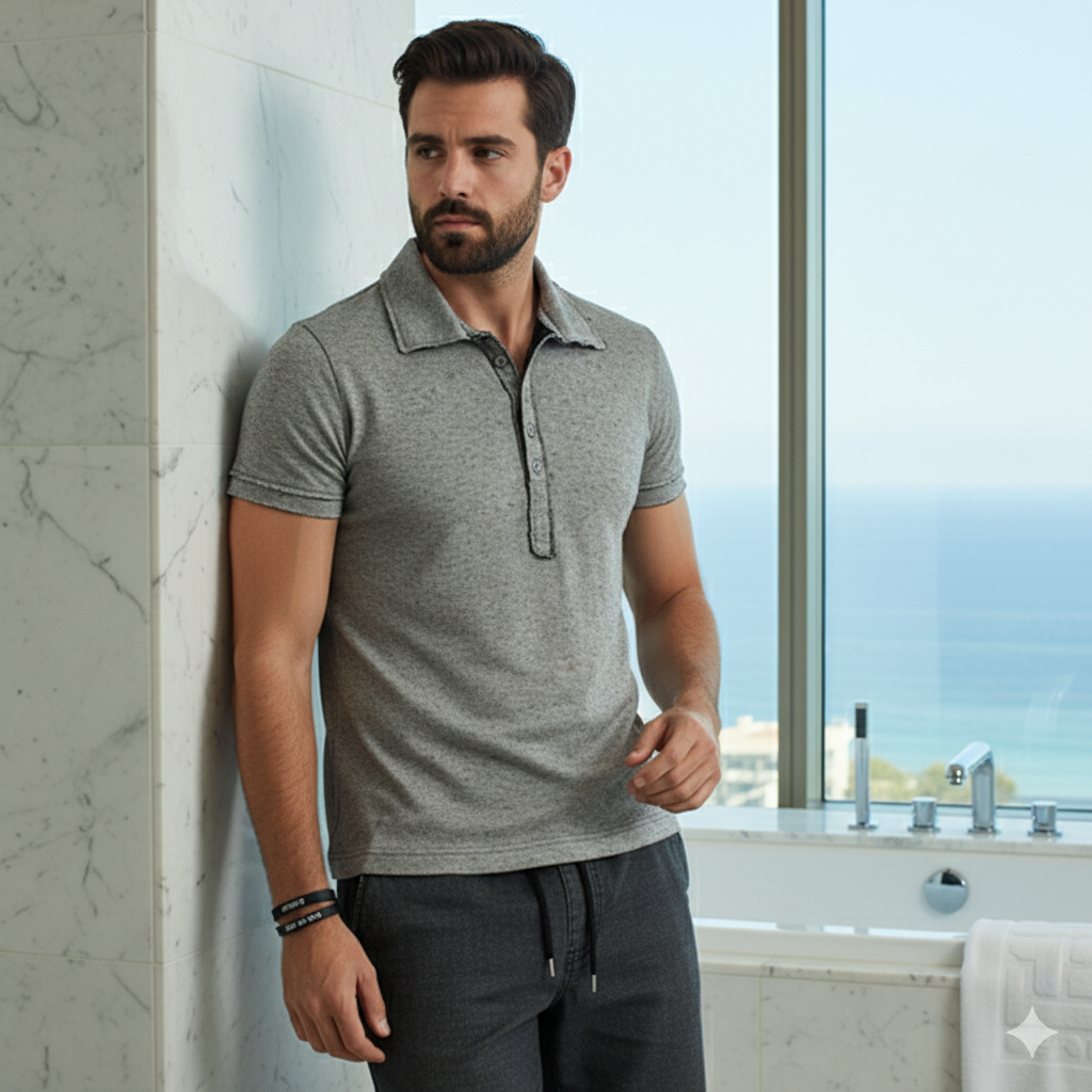 SLIM-FIT Polo Shirt Grau | PUTTMEISTER