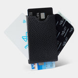 W4LLET | Kreditkarten Etui | Strukturleder Schwarz | RFID-SCHUTZ